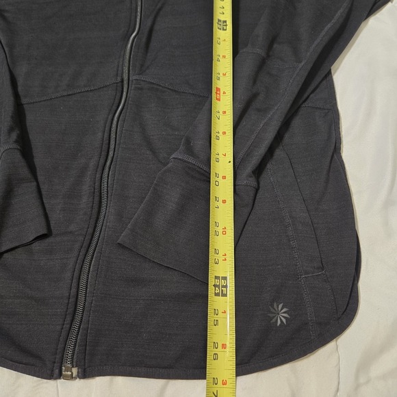 Athleta Women's Black Full Zip Hoodie Jacket Pockets Thumb Holes Size XL - Picture 3 of 7